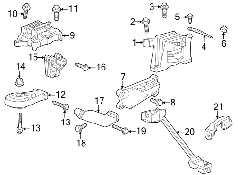 2023 Chevy Trailblazer Brace, Eng Mt Diagram for 55512875