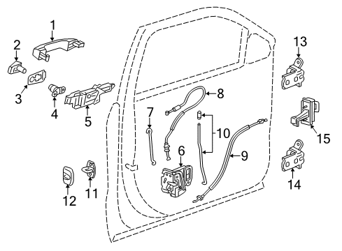 2019 Chevy Tahoe Front Door - Lock & Hardware Diagram