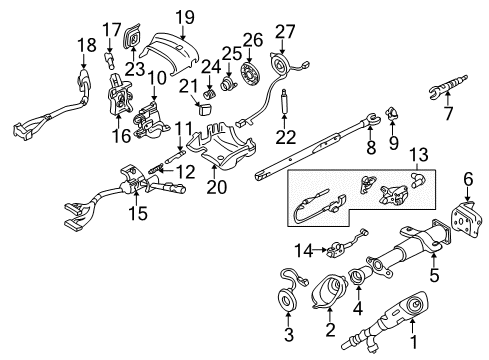 2000 GMC Safari Case Asm,Ignition Lock Cyl Diagram for 19133611