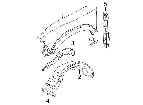 2002 Chevy S10 Fender & Components Diagram