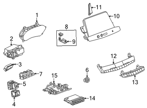 2021 Cadillac CT4 Switch Assembly, Park Brk Cont *Jet Black Diagram for 84434575