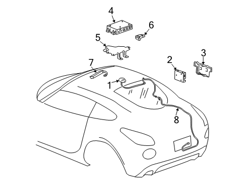 2009 Pontiac Solstice Antenna Assembly, Mobile Telephone & Vehicle Locating Diagram for 20779397