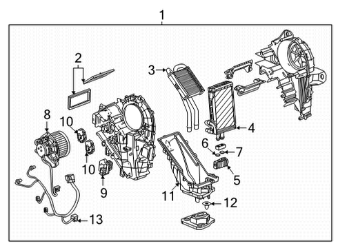 2022 Chevy Tahoe Control Assembly, Htr & A/C Aux Diagram for 84966079