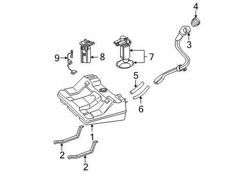 1998 Buick Regal Strap Assembly, Fuel Tank Diagram for 10293849