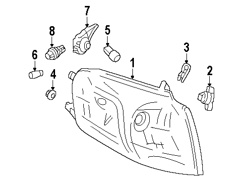 2004 Oldsmobile Silhouette Park & Side Marker Lamps Diagram