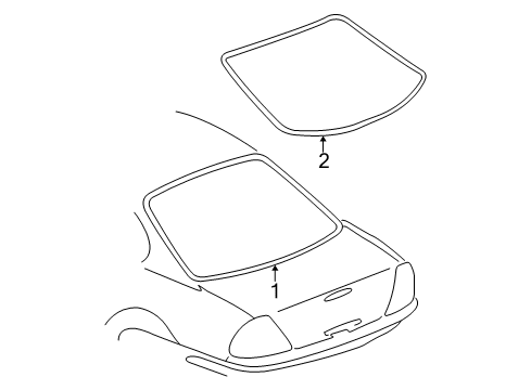 2001 Oldsmobile Alero Back Glass Diagram