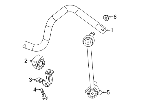 2022 Chevy Silverado 2500 HD Stabilizer Bar & Components - Front Diagram