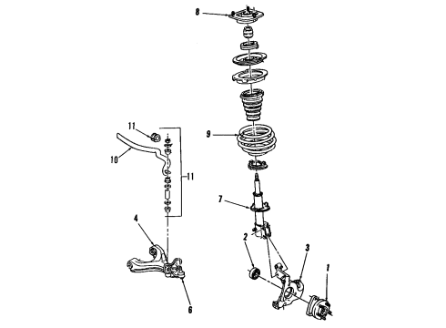 1993 Cadillac 60 Special Front Suspension, Control Arm, Stabilizer Bar Diagram 2 - Thumbnail