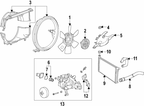 2023 GMC Savana 3500 Cooling System, Radiator, Water Pump, Cooling Fan Diagram 3 - Thumbnail