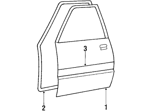 1987 Chevy Sprint Molding Asm,Front Side Door Diagram for 96056662