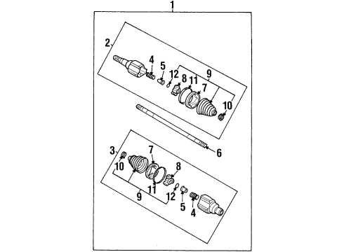 2004 Oldsmobile Silhouette Drive Axles - Rear Diagram