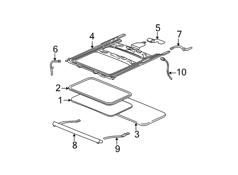 2009 GMC Envoy Sunroof, Body Diagram