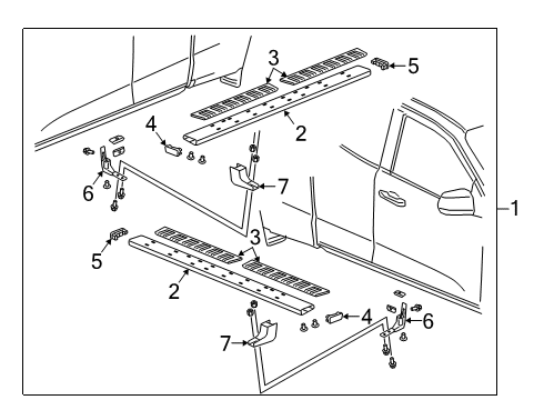 2019 GMC Canyon Running Board Diagram 1 - Thumbnail