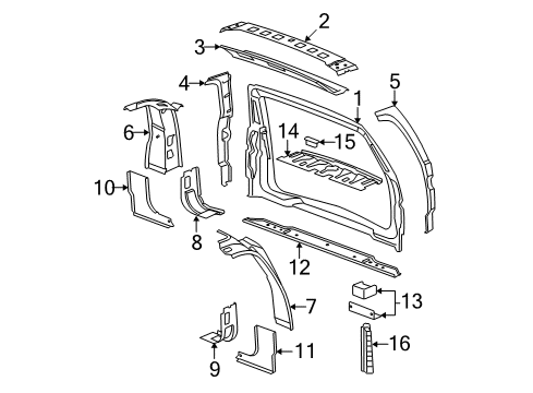 2010 Chevy Suburban 1500 Rear Body Diagram