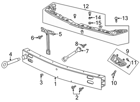 2020 Cadillac CT5 Bumper & Components - Front Diagram 4 - Thumbnail