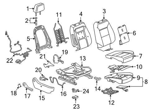 2021 Chevy Silverado 1500 Cover Assembly, F/Seat Bk *Gideon Diagram for 84642505