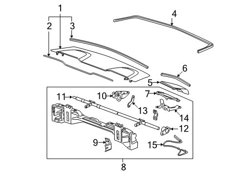 2006 Pontiac G6 Weatherstrip Assembly, Roof Retractable Center Panel Diagram for 25887154