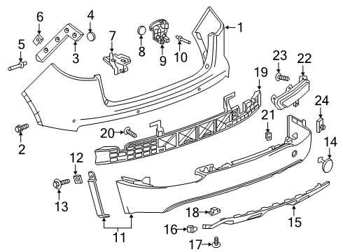 2019 Buick Envision Rear Bumper Cover *Serv Prime Diagram for 84594533