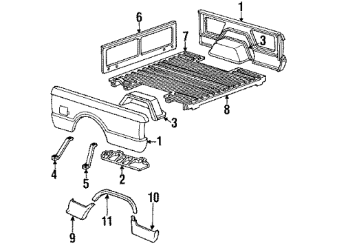 1991 Chevy S10 Body Unit, Service Pick Up Box (Seat 108) Diagram for 15617607