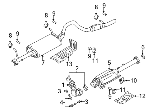 1999 Chevy Tracker Seal,Exhaust Manifold Pipe Diagram for 30015624