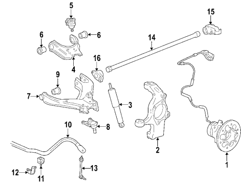 2005 Chevy Colorado Link Asm,Front Stabilizer Shaft LH Diagram for 15167956