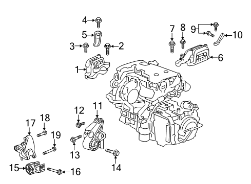 2018 Chevy Traverse Engine & Trans Mounting Diagram 1 - Thumbnail