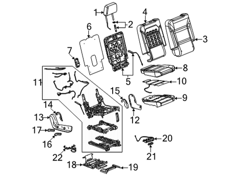 2021 Chevy Suburban Frame Assembly, R/Seat Bk & Btm Diagram for 84946144