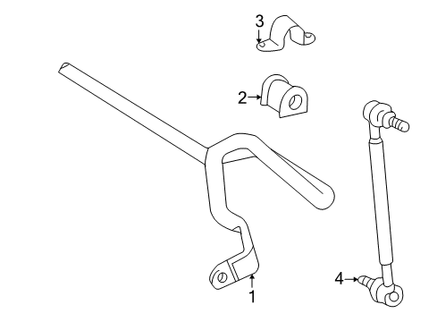 2004 Pontiac Vibe Front Suspension, Control Arm, Stabilizer Bar Diagram 1 - Thumbnail