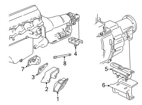 1997 GMC K2500 Engine & Trans Mounting Diagram 1 - Thumbnail