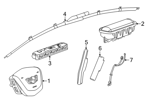 2016 Cadillac CT6 Air Bag Components Diagram