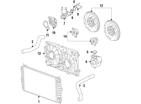 2014 Chevy Impala Cooling System, Radiator, Water Pump, Cooling Fan Diagram 7 - Thumbnail