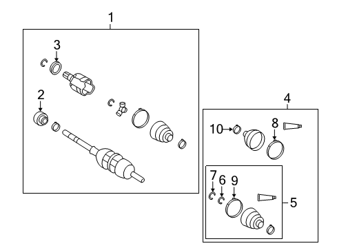 2010 Pontiac Vibe Cv Axle Shaft (W/Wheel Speed Sensor Ring) Diagram for 19183762