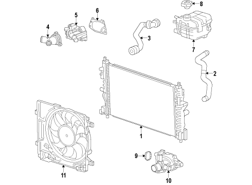 2014 Chevy Spark EV Radiator & Components Diagram