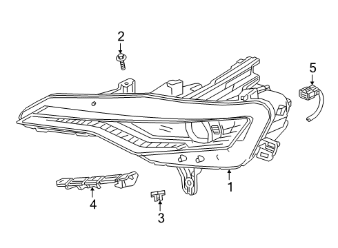 2023 Chevy Camaro Headlamp Components Diagram 1 - Thumbnail