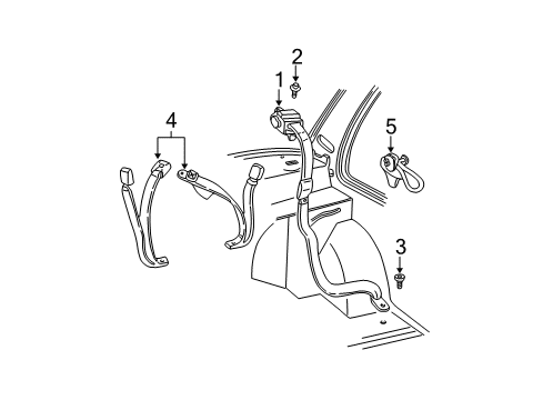 2000 Chevy Malibu Rear Seat Belts Diagram