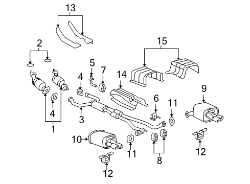 2009 Pontiac G8 Exhaust Muffler (W/Tail Pipe) Diagram for 92207802