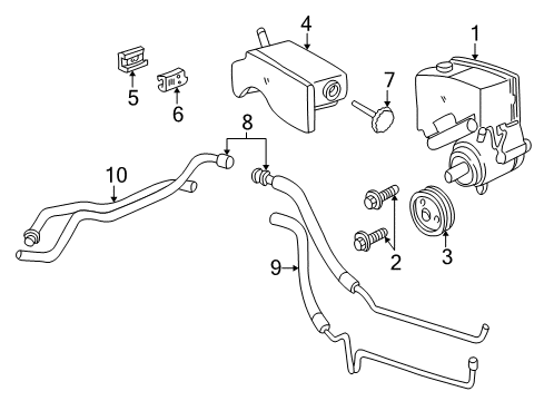 2005 Pontiac Grand Am P/S Pump & Hoses, Steering Gear & Linkage Diagram 4 - Thumbnail