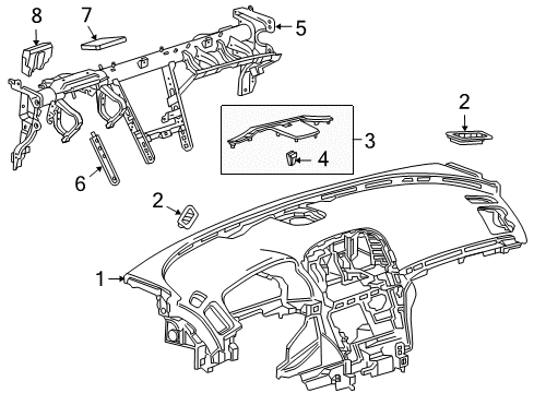 2013 Buick Regal Cluster & Switches, Instrument Panel Diagram 1 - Thumbnail