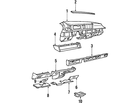 1986 Oldsmobile Delta 88 Cover, Instrument Panel Fuse Box Access Hole *Very Diagram for 25531562