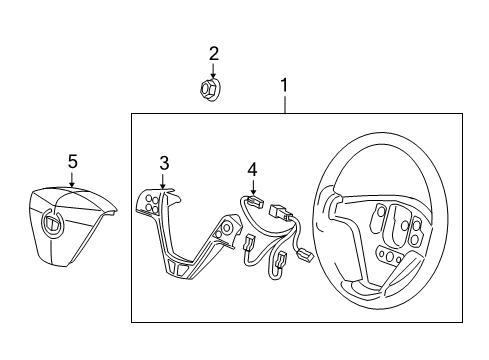 2007 Cadillac CTS Steering Column, Steering Wheel Diagram 3 - Thumbnail