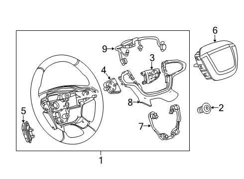 2015 Chevy Colorado Harness Assembly, Steering Wheel Horn Switch & Cruise Control Switch *Less Finish Diagram for 23205968