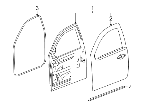 2011 Chevy Silverado 1500 Front Door, Body Diagram 1 - Thumbnail