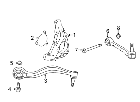 2023 Cadillac CT4 Front Suspension Components Diagram