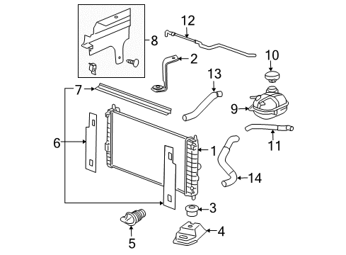 2009 Chevy Cobalt Radiator Outlet Hose (Lower) Diagram for 15925391