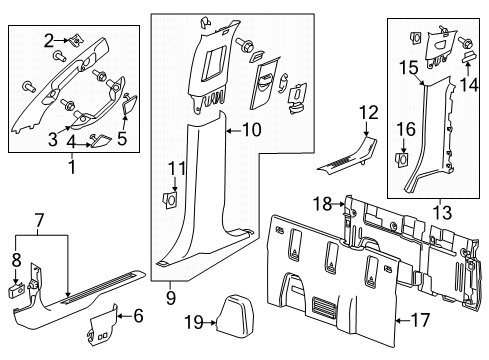 2019 GMC Canyon Cover, Jack Stowage Cover Opening Diagram for 23428070