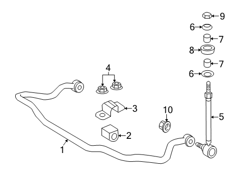 2005 Pontiac GTO Retainer,Front Stabilizer Shaft Link Insulator Diagram for 92039709