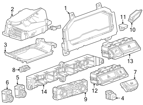 2024 GMC Sierra 3500 HD Cluster & Switches, Instrument Panel Diagram 1 - Thumbnail