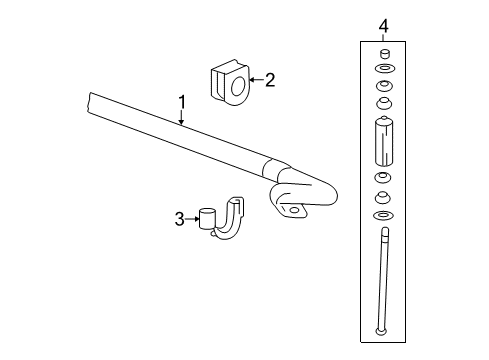 2019 GMC Sierra 3500 HD Stabilizer Bar & Components - Front Diagram