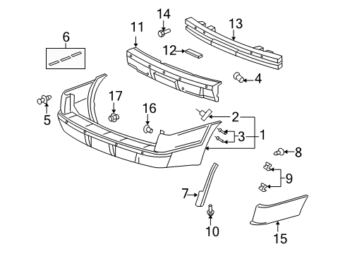 2006 Pontiac Montana Rear Bumper Diagram