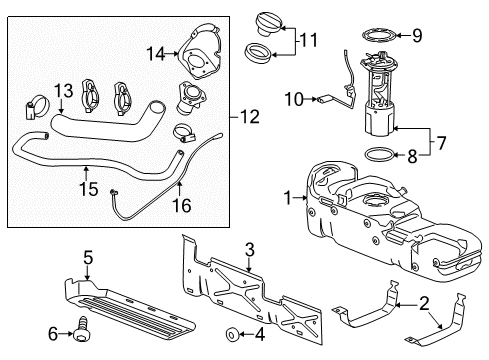 2017 GMC Sierra 3500 HD Fuel System Components, Fuel Delivery Diagram 2 - Thumbnail